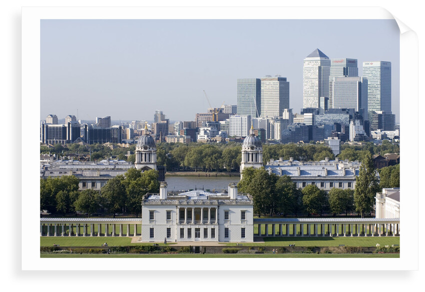 View of Queen's House and Isle of Dogs from Greenwich Park by National Maritime Museum