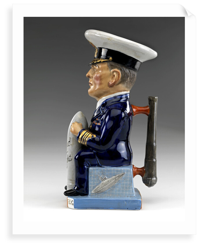 Toby jug modelled as a seated figure of Admiral David, Earl Beatty (1871-1936) by Francis Carruthers Gould