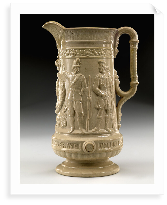 Buff-coloured jug by Sandford Pottery