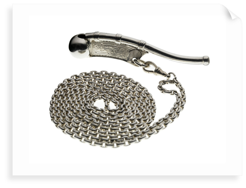 Silver boatswain's call used by Mr Reynolds, Boatswain of Royal Yacht 'Victoria & Albert' by Hilliard & Thomason