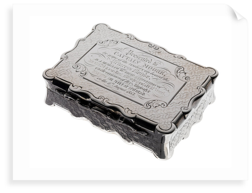 Silver box presented to Captain Moore of the 'Princess Maude' by David Pettifer