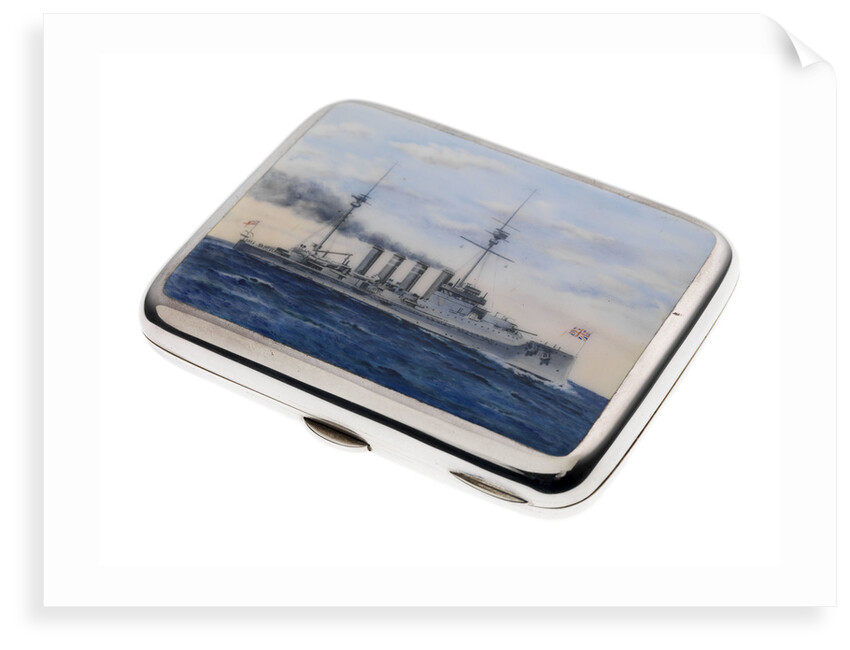 Cigarette case commemorating HMS 'Warrior' (launched 1905) by George Unite & Sons
