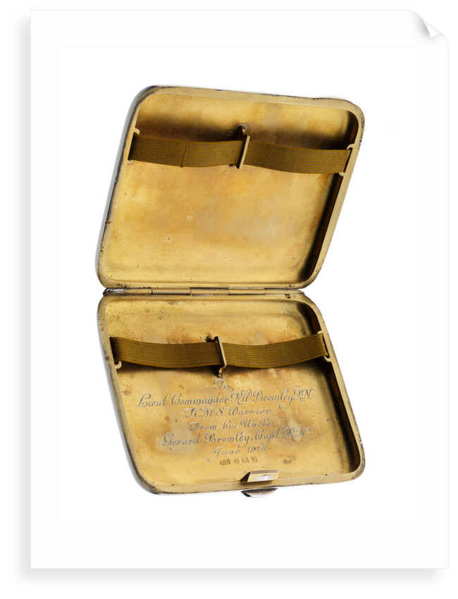 Cigarette case commemorating HMS 'Warrior' (launched 1905) by George Unite & Sons