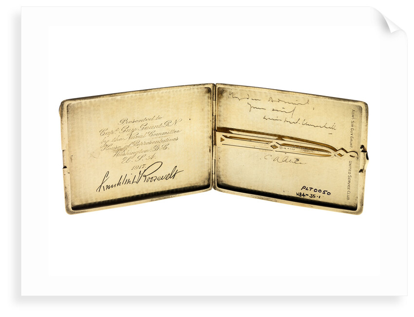 Gold cigarette case presented 1917 to Admiral Sir Guy Reginald Arthur Gaunt KCMG CB (1870-1953) by unknown