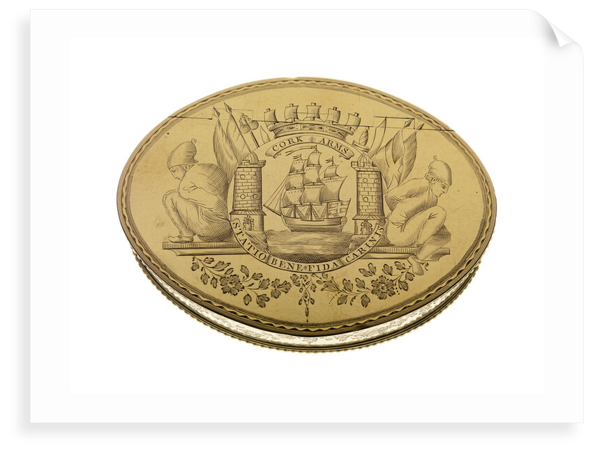 Gold freedom box presented by the City of Cork on 16 September 1782 to Admiral Lord George Brydges Rodney (1719 -92) by William Reynolds