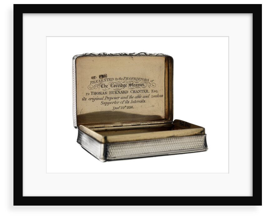 Silver snuff box presented to Thomas Burnard Chanter (1797-1874) by Thomas Edwards
