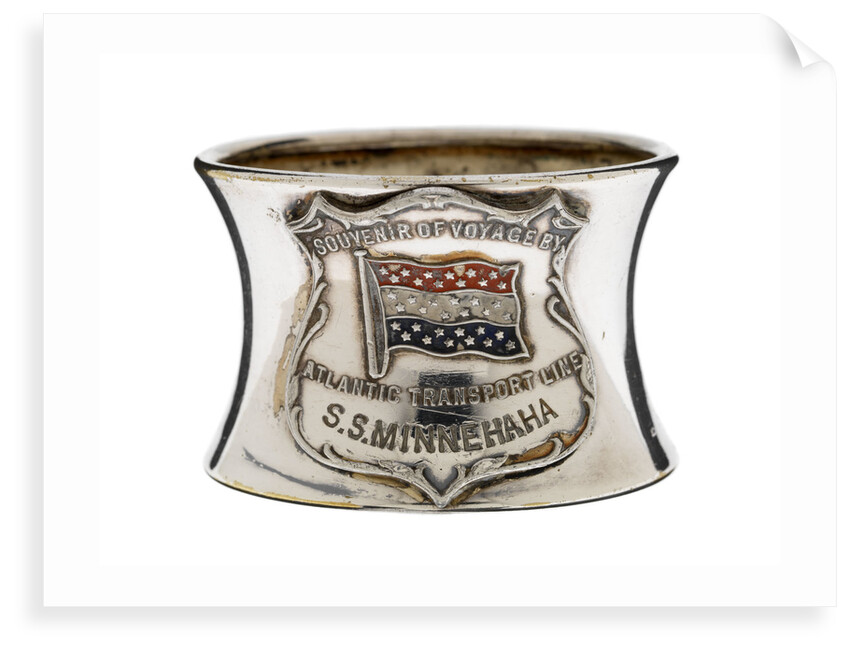 Silver-plated napkin ring, a souvenir of SS 'Minnehaha' by unknown