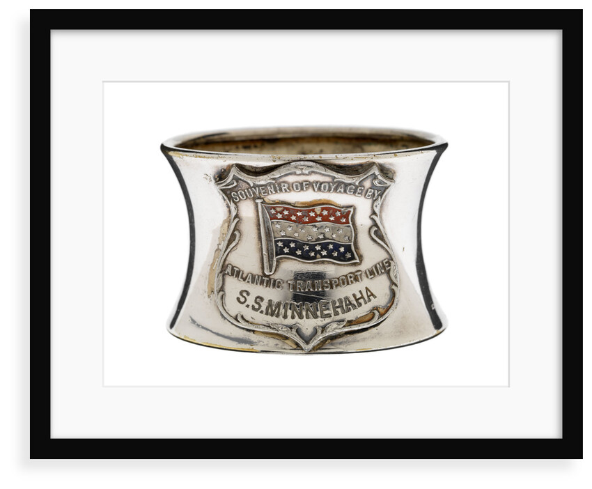 Silver-plated napkin ring, a souvenir of SS 'Minnehaha' by unknown