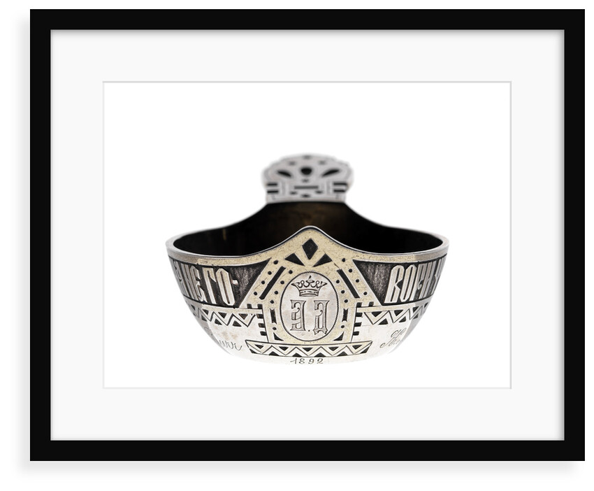 Miniature kovsh presented to Captain Leslie Burr of HMS 'Porpoise', 1892 by L.A.