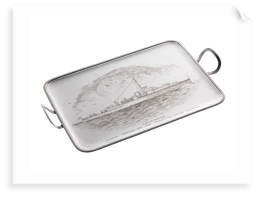 Salver commemorating the launch of HMIS 'Kistna, 1943 by Asprey & Co. Ltd.