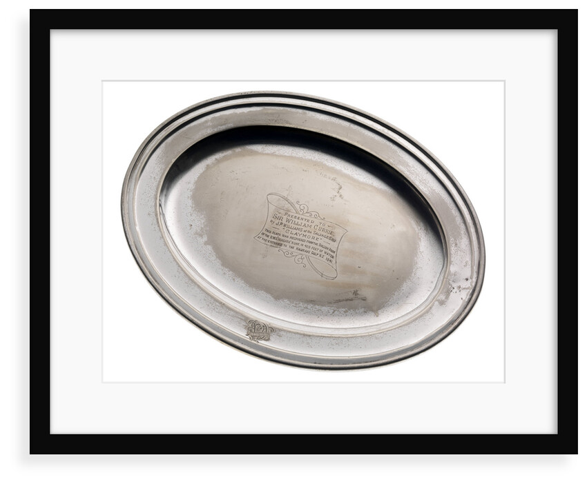 Electroplated dish from the wreck of RMS 'Niagara', salvaged in 1941 by Walker & Hall