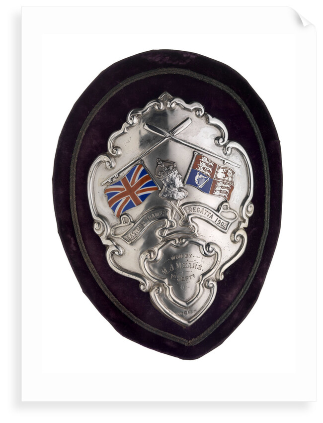 Arm badge (brassard) won at the Eastern Thames Regatta 1902, attached to sleeve of prize coat by D.G.C.