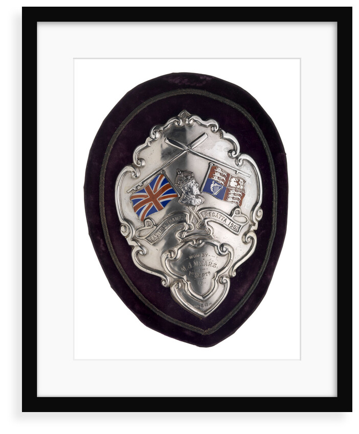 Arm badge (brassard) won at the Eastern Thames Regatta 1902, attached to sleeve of prize coat by D.G.C.