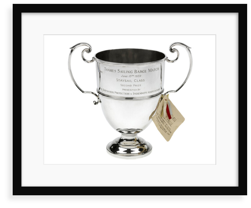 Prize cup won by the sailing barge 'Memory' in 1959 by S.S. & W Ltd.