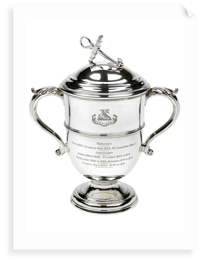 Two-handled silver cup by F.S.J.H.