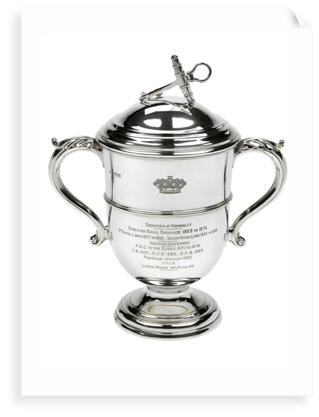 Two-handled silver cup by F.S.J.H.