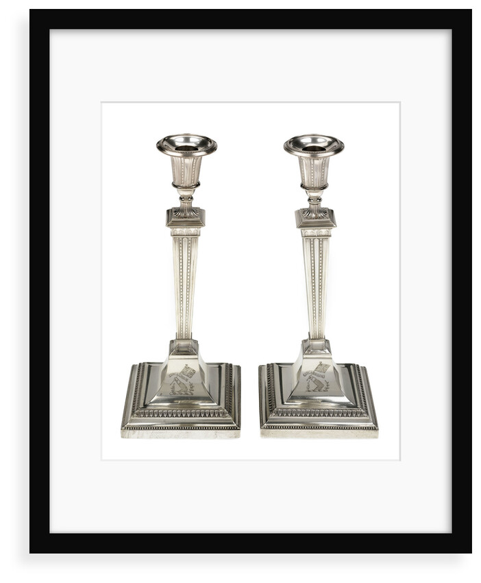 One of a pair of candlesticks which belonged to Mrs Elizabeth Cook, widow of Captain James Cook (1728-1779) by John Parsons & Co.