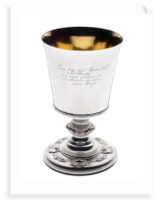 Goblet, one of a pair of identical Sheffield plate goblets (unmarked) by unknown