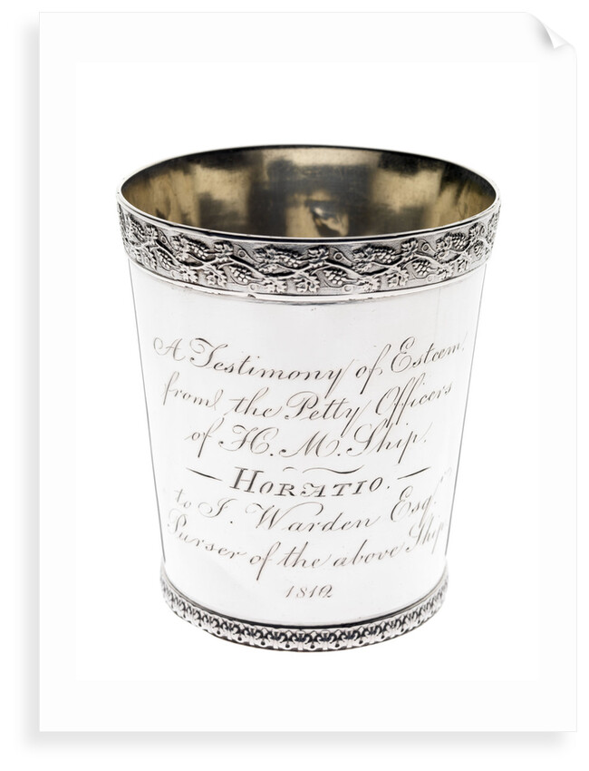 Silver beaker to the Purser of HMS 'Horatio', 1812 by A. B.
