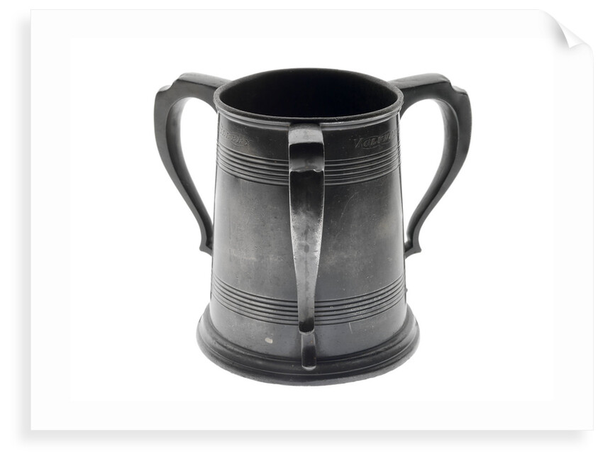 Pewter tankard won at the RNAV cutter race, 1890 by James Dixon & Sons