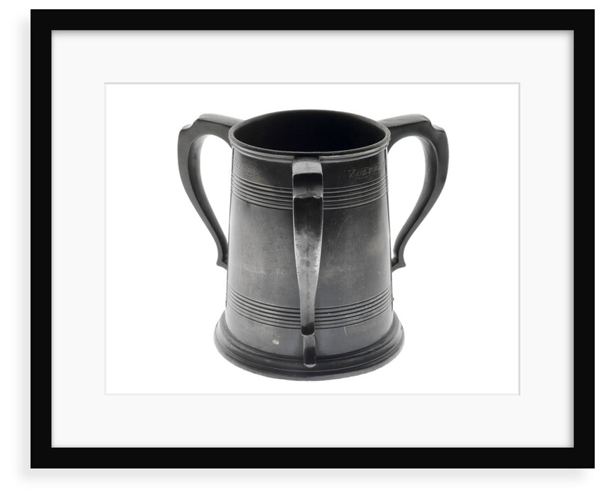 Pewter tankard won at the RNAV cutter race, 1890 by James Dixon & Sons