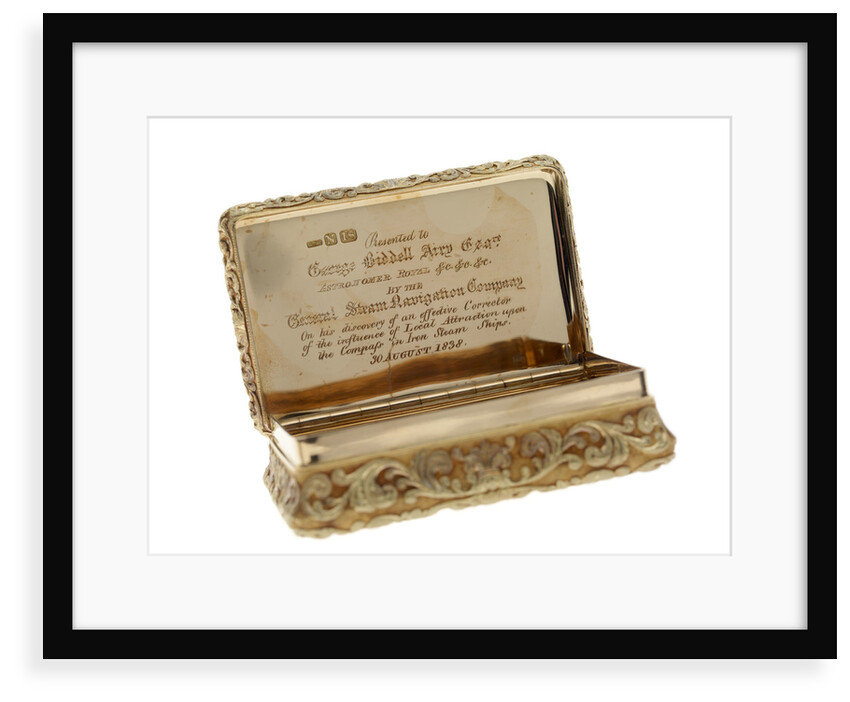Gold snuff box presented to Sir George Biddell Airy (1801-1892) by the General Steam Navigation Company in 1838 by Alexander James Strachan