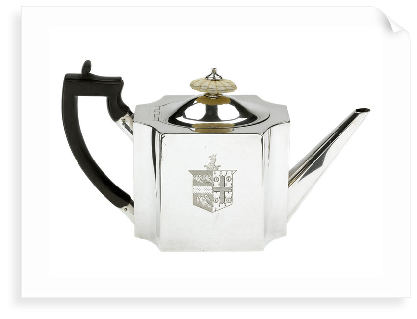 Silver teapot presented to Captain Nicholas Tomlinson (d.1847) for the capture of privateers in 1796 by Robert Salmon