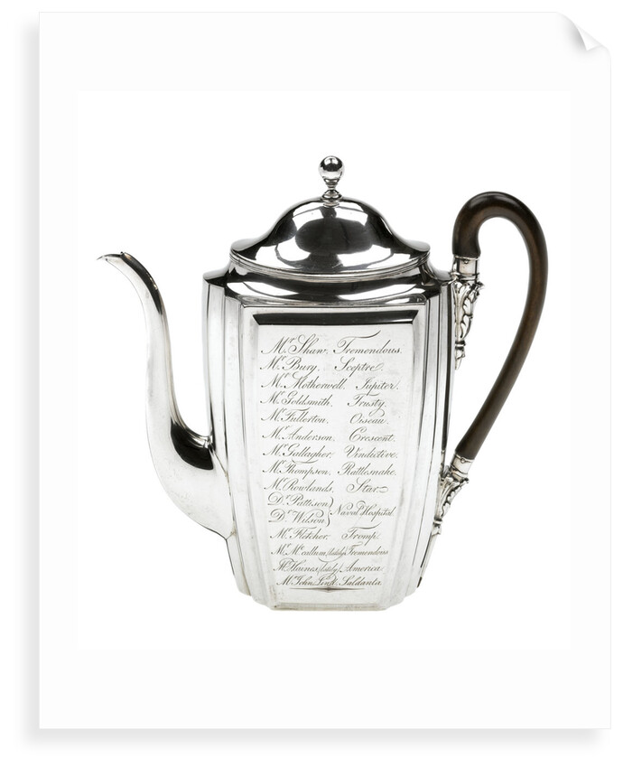 Silver coffee pot presented to the naval physician Dr Thomas Trotter (1760-1832) by Henry Chawner