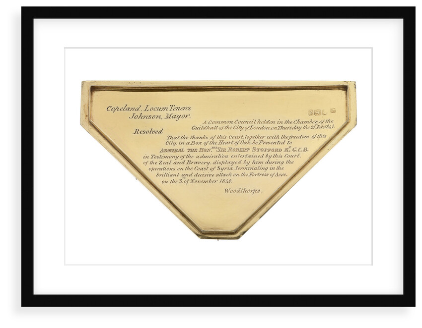 Freedom box presented by the City of London to Sir Robert Stopford (1768-1847) for his role in the campaign in Syria by Charles Rawlings