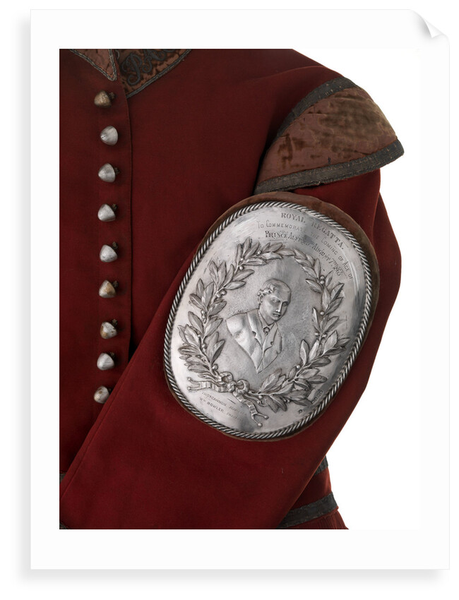 Arm badge (brassard) awarded as a prize in the Royal Regatta, 1865, and attached to the sleeve of prize coat by I.S.