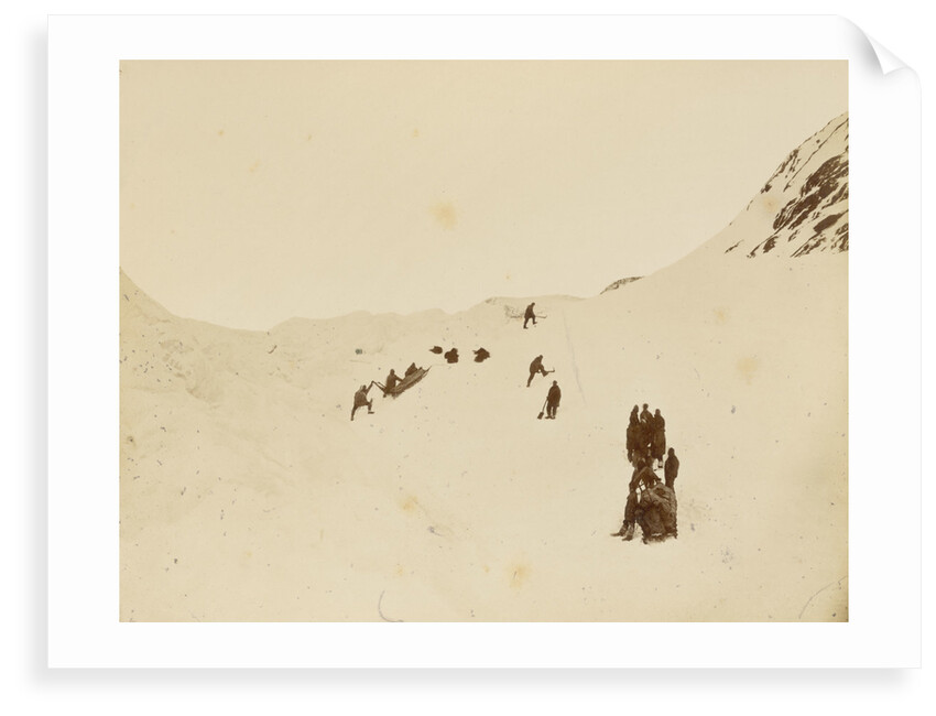 Sledging party rounding Cape Rawson by George White