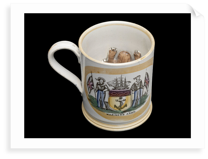 Orange lustre mug by unknown