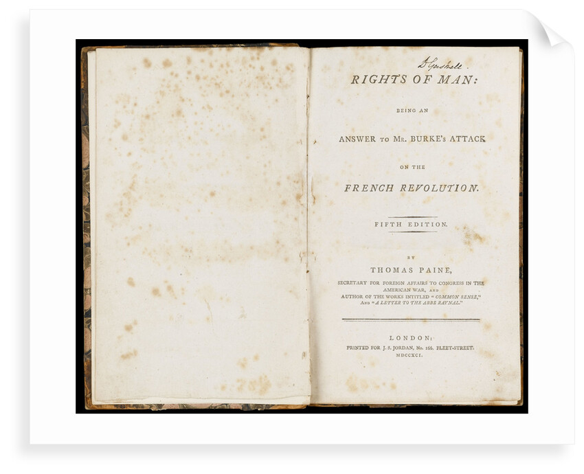Thomas Paine, 'Rights of Man' by Thomas Paine