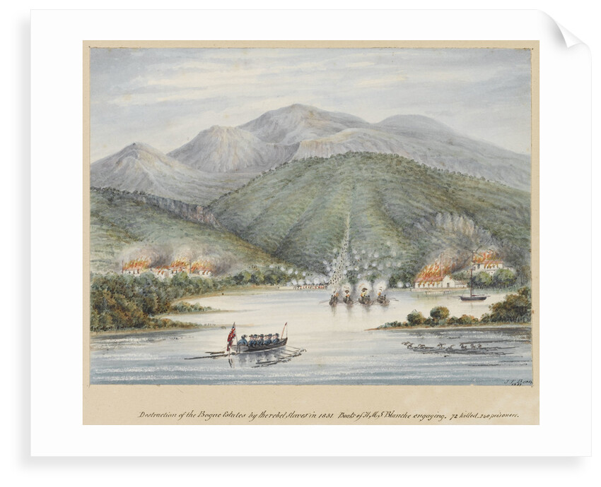 Destruction of the Boyne estates by the rebel slaves in 1831 by James Fuller Boxer