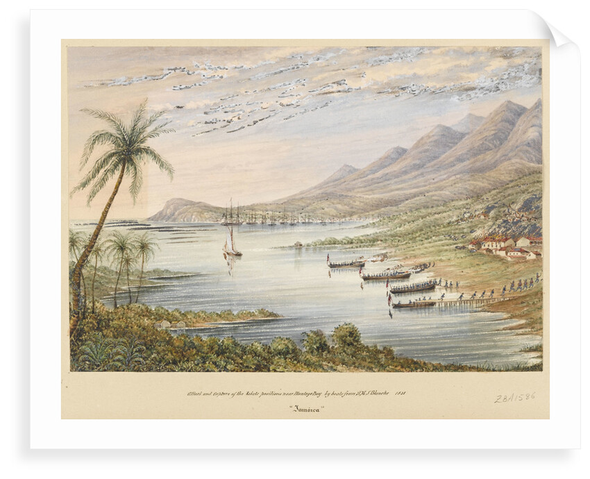 Attack and capture of the rebels positions near Montego Bay by boats from HMS 'Blanche' 1831 by James Fuller Boxer