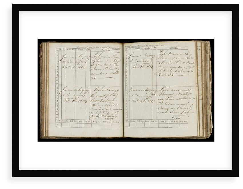 Logbook of the slave schooner 'Juverna' by Robert Lewis