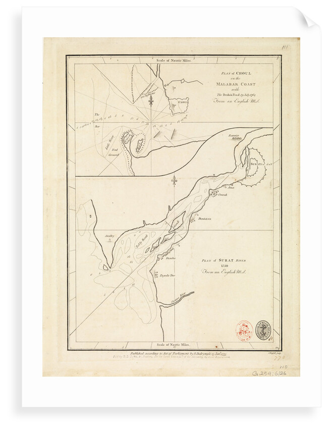 Plan of Choul and Surat River, 1775 by unknown