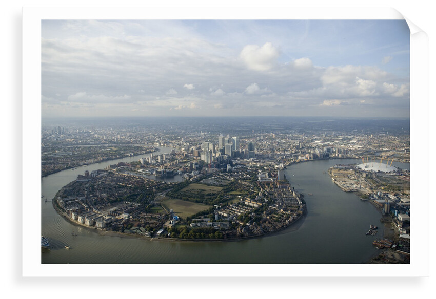 Aerial view of Isle of Dogs and river Thames, London by National Maritime Museum