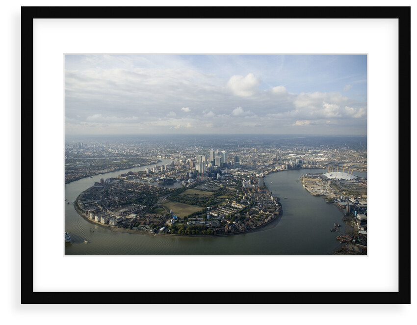 Aerial view of Isle of Dogs and river Thames, London by National Maritime Museum