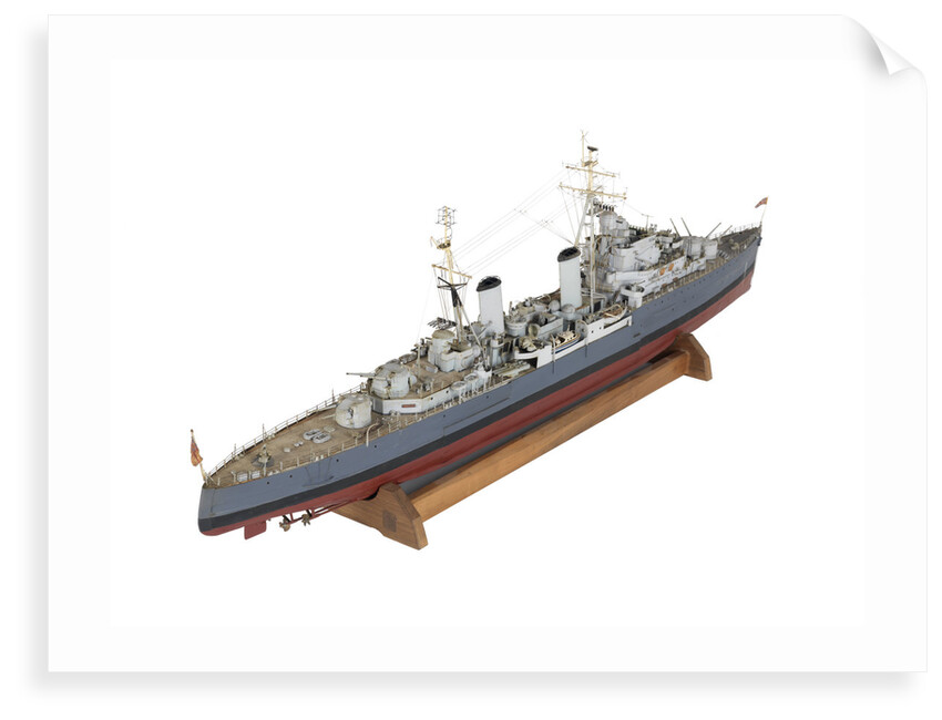 Full hull exhibition model of  cruiser HMS 'Argonaut' (1941) by M.A. Batchelor