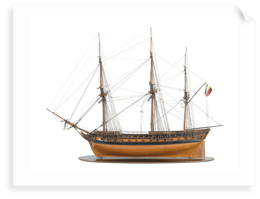 Model of a warship (1800); French; Frigate; 44-46 guns by unknown