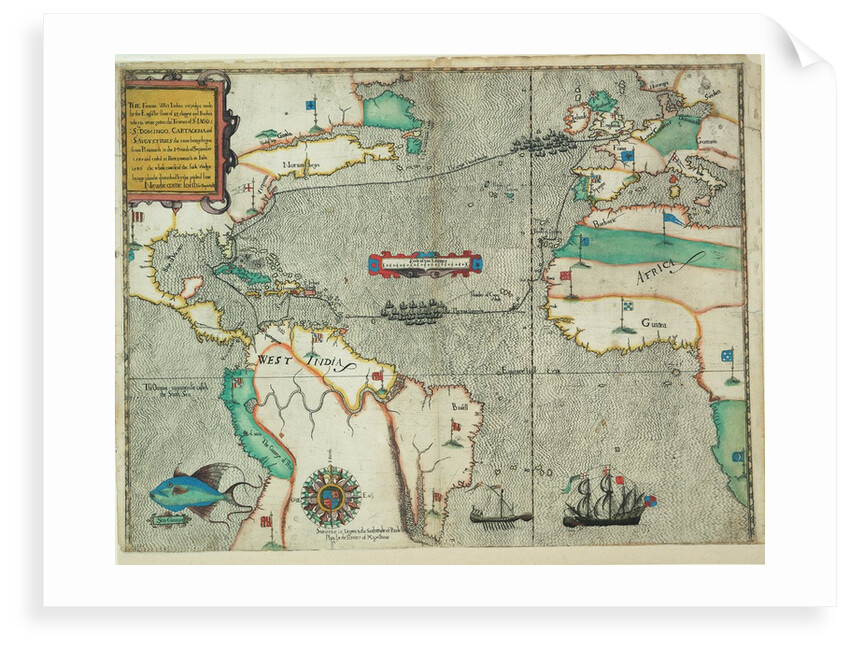 The famouse West Indian voyadge made by the Englishe fleete of 23 shippes and barkes by Baptista Boazio