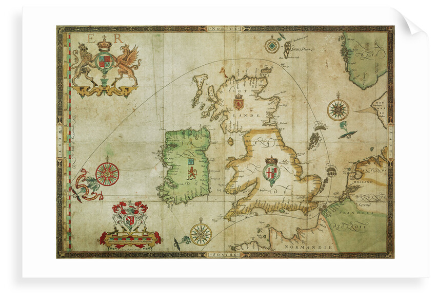 The route track of the Spanish Armada through the English Channel, into the North Sea, around Northern Scotland and into the Atlantic Ocean to return to Spain by Robert Adams