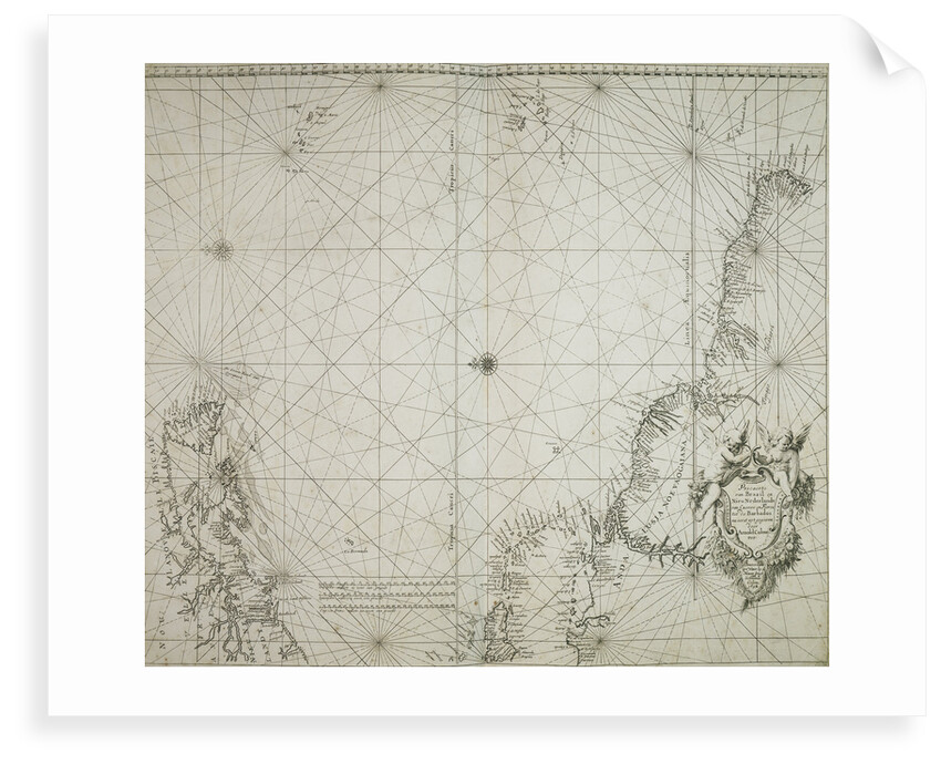 A chart of Brazil bound in Jacob Colom's 'Atlas of werelts-water-deel en des selfs zee-custen' by Arnold Colom