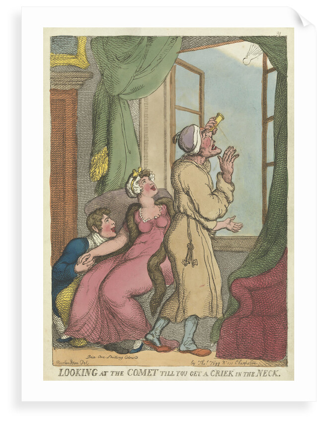 Looking at the comet till you get a criek in the neck by Thomas Rowlandson