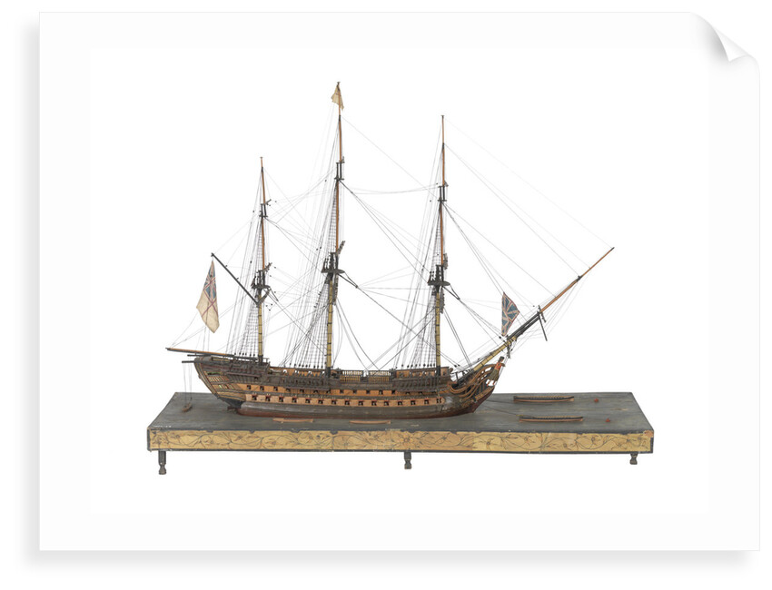 Warship (Fr, circa 1800) by unknown