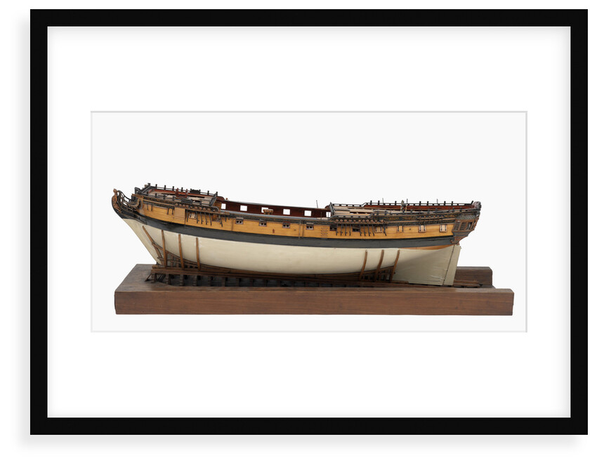 Model of a warship (1757); frigate fifth rate, 32 guns by unknown