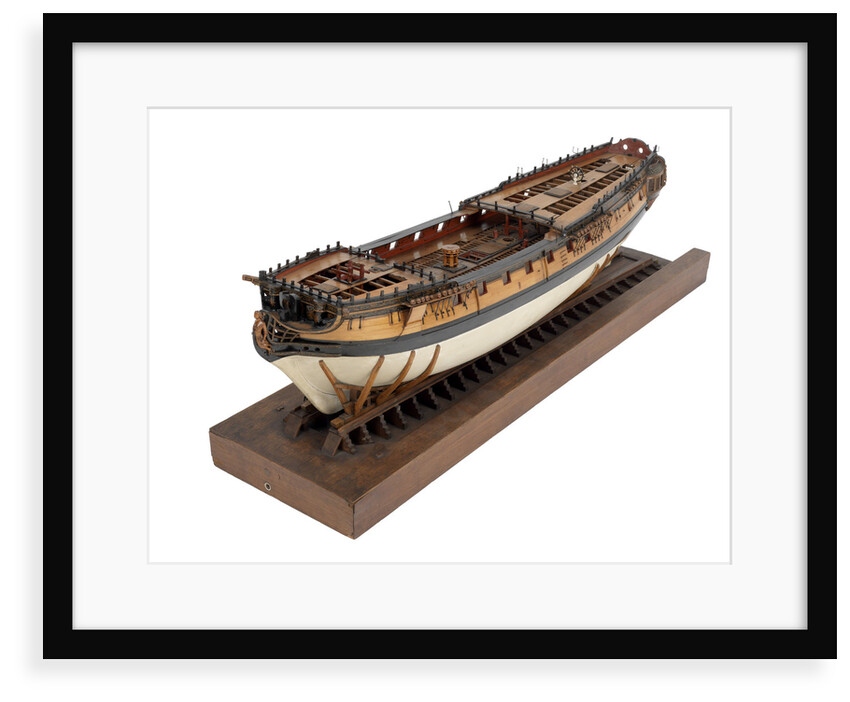 Model of a warship (1757); frigate fifth rate, 32 guns by unknown