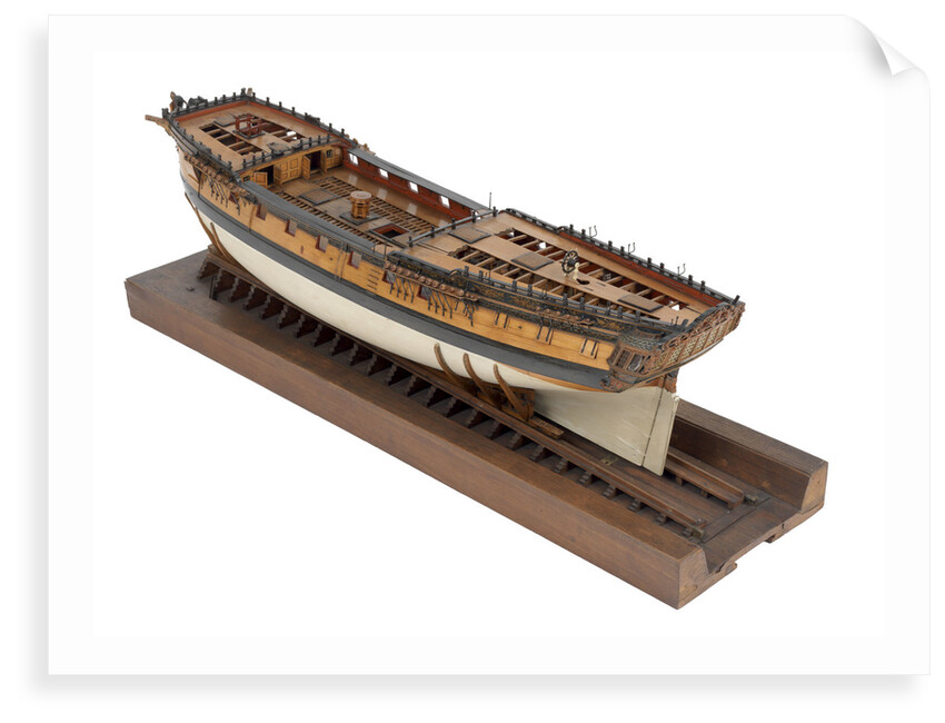Model of a warship (1757); frigate fifth rate, 32 guns by unknown