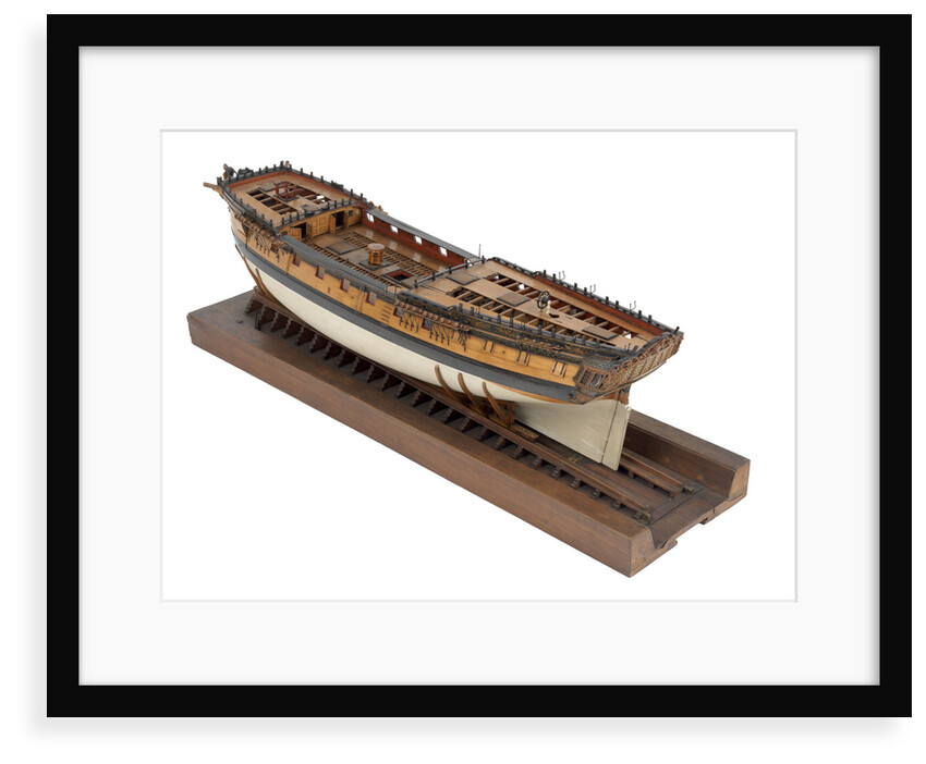 Model of a warship (1757); frigate fifth rate, 32 guns by unknown